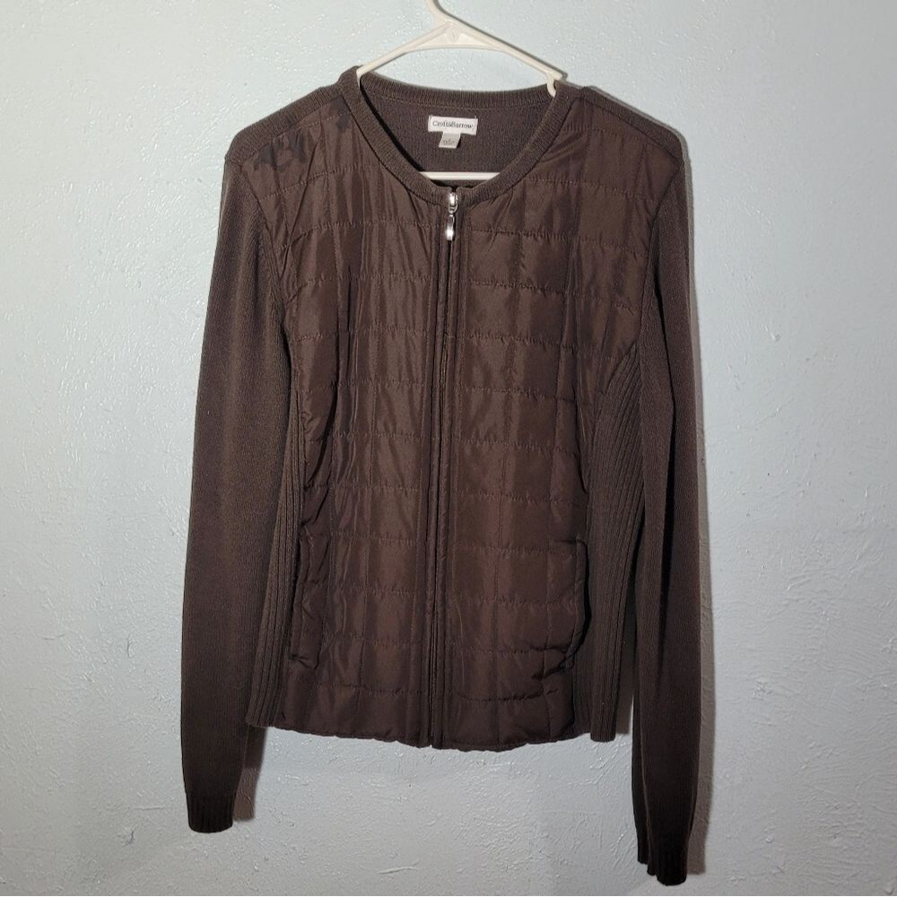 Croft & Barrow Size Large Zip-Up Jacket - Brown